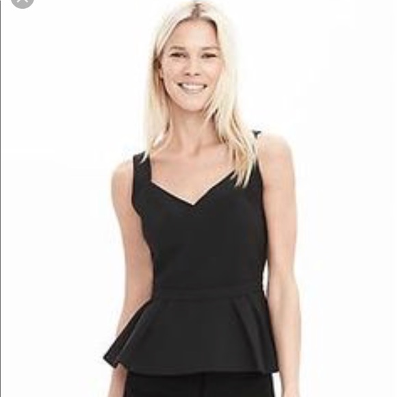 Banana Republic black top with basque - Picture 5 of 5